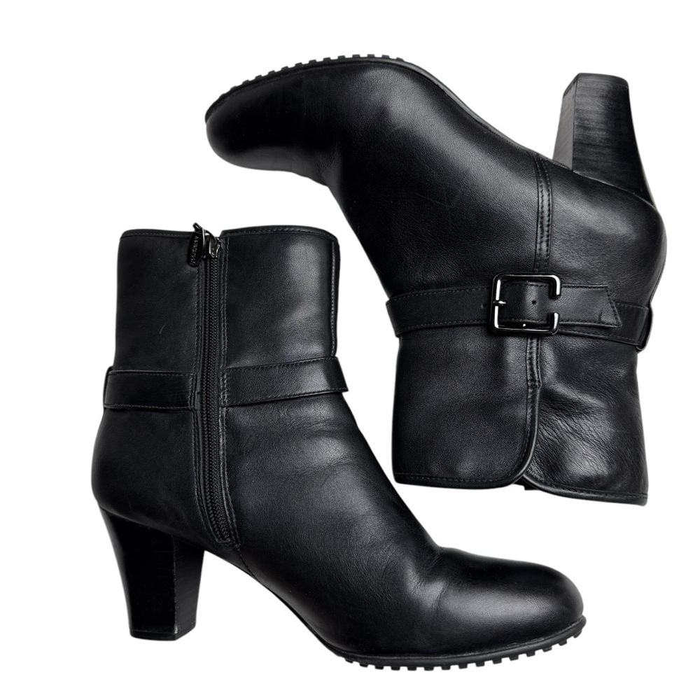 Clarks boots Artisan Waterproof Black Leather Ankle SZ 8M Whimsigoth Witchycore - Picture 5 of 11